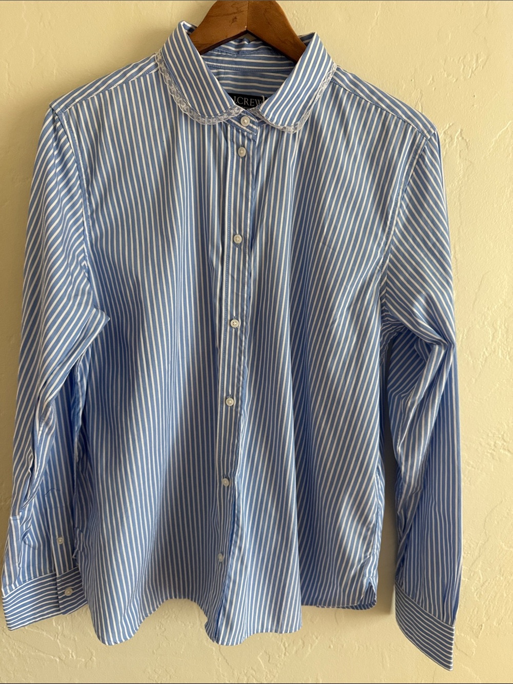 NWT Jules Classic Fit J. Crew Blue and White Striped Button-Up Shirt